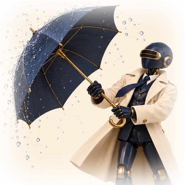 the adjuster opens the umbrella